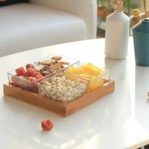 Glass Bowl - Wooden Tray